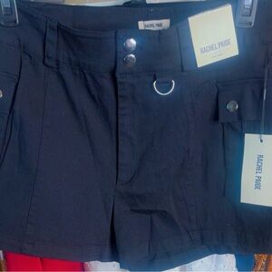 Rachel Paige Black Cargo Shorts - D-Ring Detail